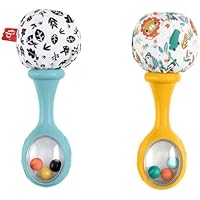 Fisher-Price Maracas Divertidas, 2 sonajeros con estampado de