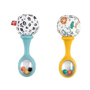 Fisher-Price Babys Rumba-Rasseln, Rasseln für Kinder sensorische Spielzeuge für Neugeborene ab 3 Monaten, HMF34
