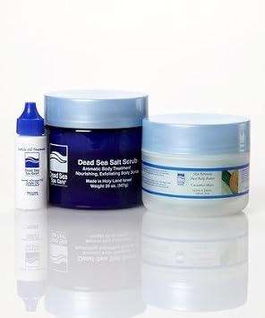 Dead Sea Spa Care, Body Scrub, 24 Oz Dead Sea Salt Scrub, 8 oz Shea Body Butter, Cuticle Oil Gift Set, Dead Sea Products, Gift Sets, Pampering Sets, Home Spa Sets