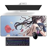 ZEKYGPP Anime Mouse pad Honkai: Star Rail Ruan Mei Anime Desk Mat Keyboard Mat Large Mouse Pads Rubber Mouse Mats, 400mm*900mm*3mm