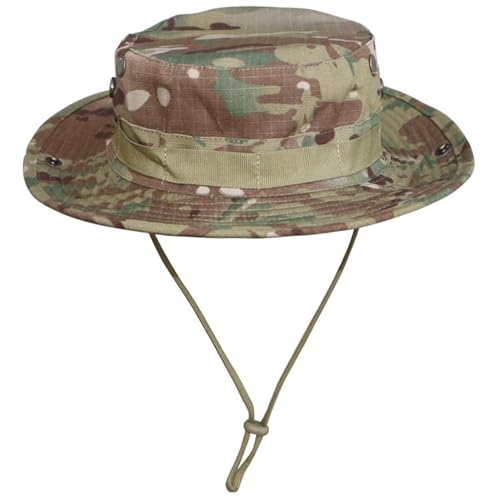 CurcKua Camo Hat Outdoor Camouflage Boonie Hats for Men Wide Brim Sun Hat Summer UV Protection Beach Polyester Cotton Hot Weather Bucket for Daily Hunting Fishing Outdoor Sun Fishing
