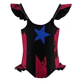 Puerto Rico Flag Cute Girl's One Piece Swimsuit Ruffles Adjustable Straps Sport Bathing Suit Beach S