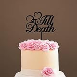 Decoración para tartas de boda hasta la muerte, decoración para tartas de renovación de votos, decoración para tartas de aniversario de muerte, regalo único para aniversario de boda, compromiso, negro