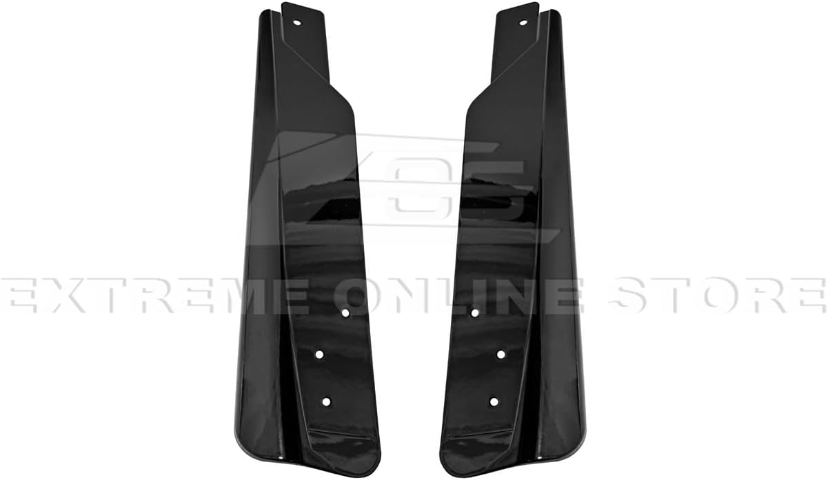 Replacement for 2024-Present Ford Mustang S650 Models | Performance XL Extended Package Front Fender Mud Flaps Splash Rock Guard Pair (ABS Plastic, Painted Glossy Black)