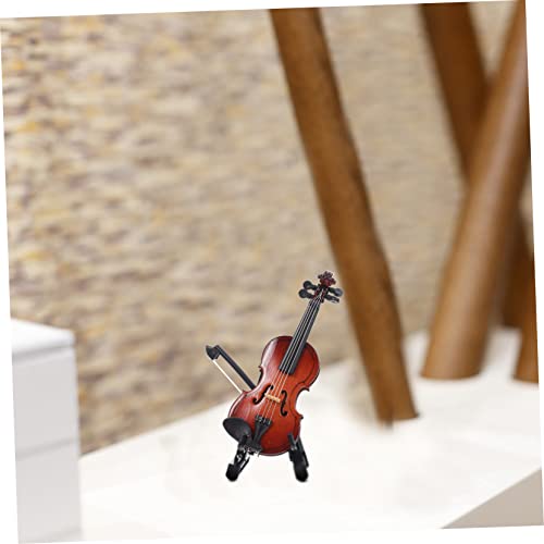 VICASKY 1 Conjunto De Enfeites De Violino Decoração Em Miniatura Casa De Bonecas Brinquedos De Mesa