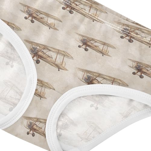 Girls Underwear Soft Cotton Vintage Biplane Kids Panties in Sizes 2/3t, 4t, 5t, 6 and 84