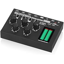Douk Audio MX5 4 Channel Audio Mixer 4-CH Line-Mixing Mono Stereo Ultra Low-Noise LED Level Meter