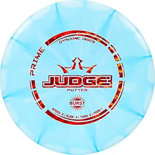 Dynamic Discs Prime Burst Judge Disc Golf Putter | 170g Plus | Throwing Frisbee Golf Putter | Stable Disc Golf Flight | Beaded Disc Golf Putter | Stamp Color Will Vary (Blue)