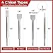 Keewaki SDS Plus Masonry Chisel Set – 4-Piece Heavy-Duty Chisel Bits for Hammer Drill – Includes Flat, Pointed & Tile Chisel – Concrete, Tile Removal Tool