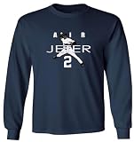 McGuire Twins Garb Long Sleeve Derek Jeter AIR Shirt T-Shirt Youth Medium Blue, 10-12