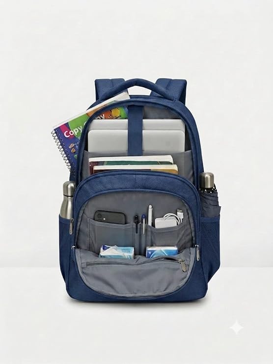 Image of VELZO Laptop Backpack with Multiple Compartments | Durable Fabric,Comfortable Shoulder Straps | Lightweight Travel, Office & College Backpack