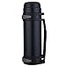 favourall Termo 2L/2.5L, Termo (Acero Inoxidable, Botella térmica de Doble Pared con caño Tapa Segura para Oficina, Coche, hogar, Senderismo, Acampada, Correr, Gimnasio, Color Negro, tamaño 2,5 l