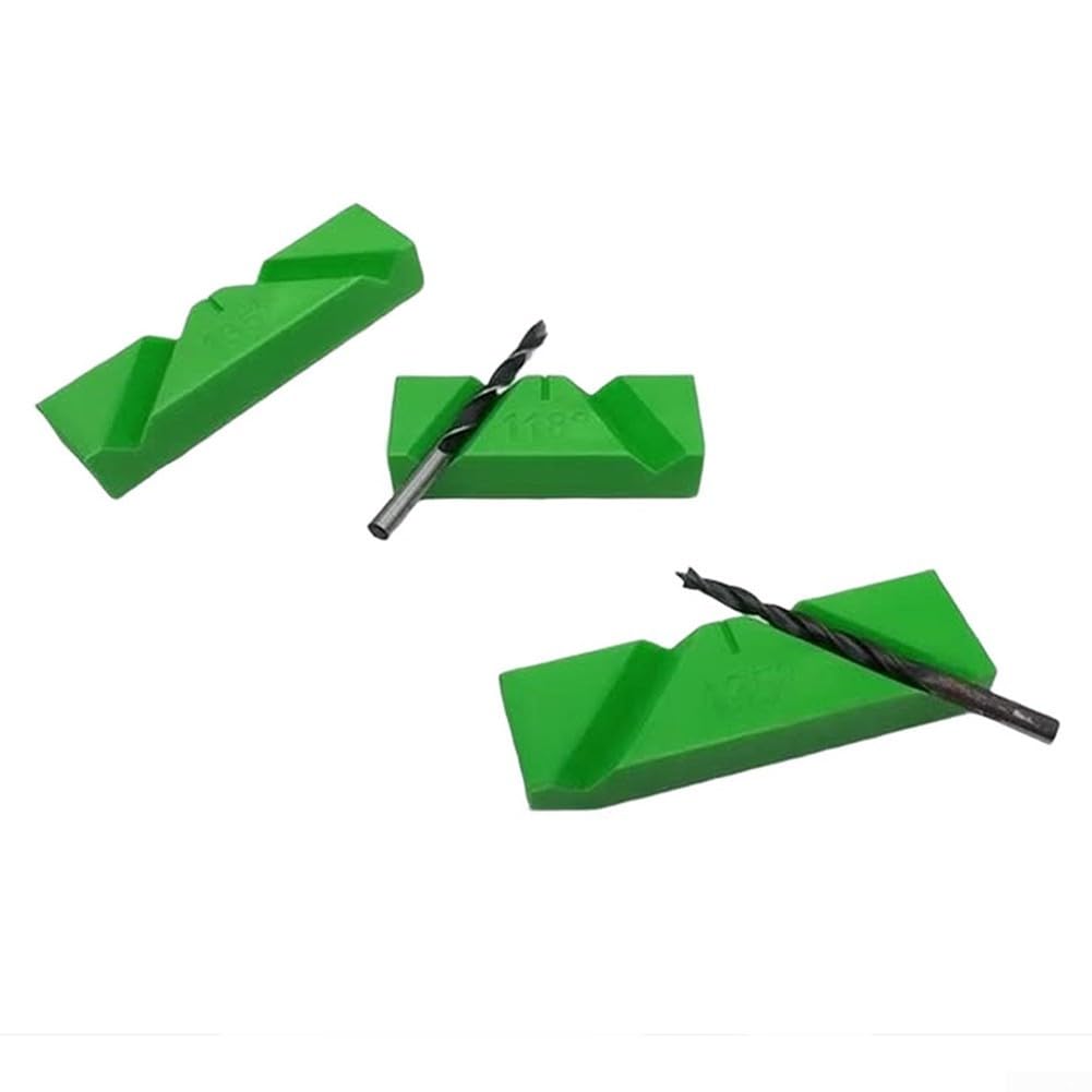 Schärfen Sie Bohrer auf Werkswinkel mit dieser Präzisionsvorrichtung, kompatibel mit den meisten Standard-Schleifern für konsistente Ergebnisse (grün 118°)