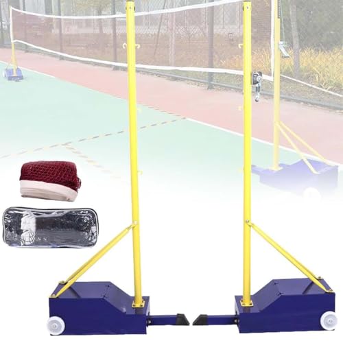 Red de Voleibol y bádminton 2 en 1 con Altura Ajustable y Ruedas para Deportes al Aire Libre en el Patio.