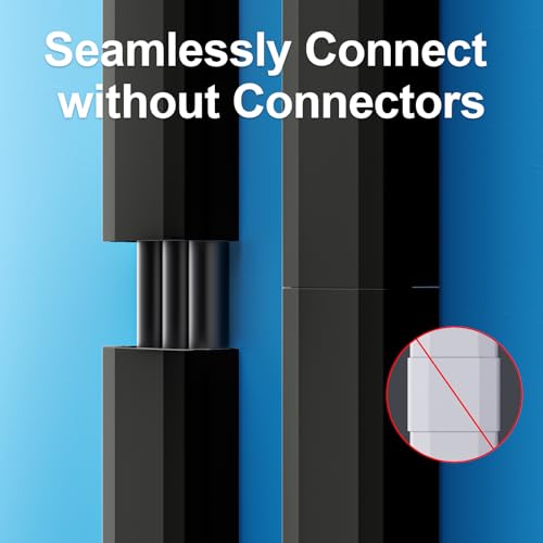 Yecaye TV Cord Hider, 47In Large Cable Hider, Wire Covers for 4 Cords, Wire Hiders for TV on Wall, Cable Raceway Concealer, 3×L15.7in W1.18in H0.6in, Black