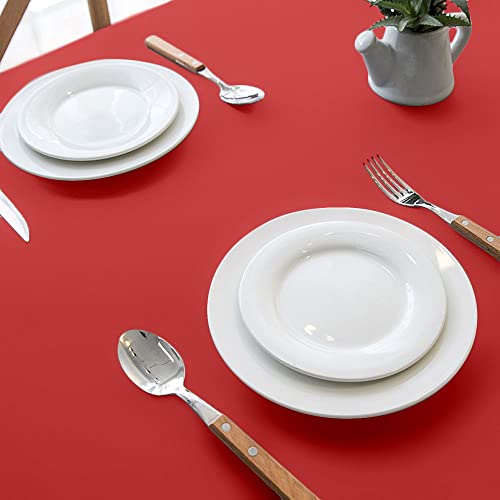 Table Cloth, Red Tablecloths, Plastic Table Cloths For Parties Disposable, 54" X 108" Table Clothes For Rectangle Tables, Disposable Rectangle Table Cloth, Decorative Waterproof Table Cover 3 Pack #TOP4