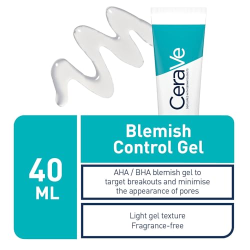 Image of CeraVe Blemish Control Gel with 2% Salicylic Acid and Niacinamide, Treats Blemish-Prone Skin By Reducing Acne and Blackheads. Acne Spot Treatment Gel Minimises Pores & Prevents Breakouts, 40ml