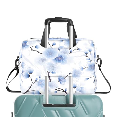 Maletín para laptop azul con diseño de cerezo miniatura 7
