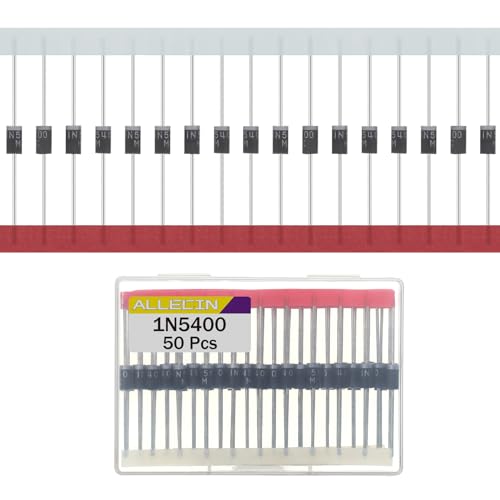 ALLECIN 1N5400 Diodi Raddrizzatori 3A 50V IN5400 Diodo Raddrizzatore DO-201AD 3Ampere 50Volt Assiale Diode Elettronico al Silicone (Confezione da 50 pezzi)