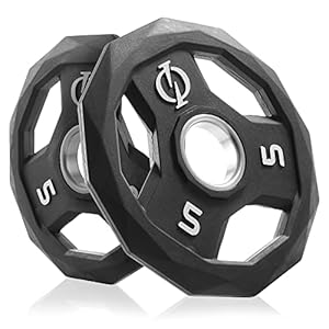 Philosophy Gym Set of 2 Rubber Coated Olympic Grip Weight Plates – 2-in Olympic Plates Black