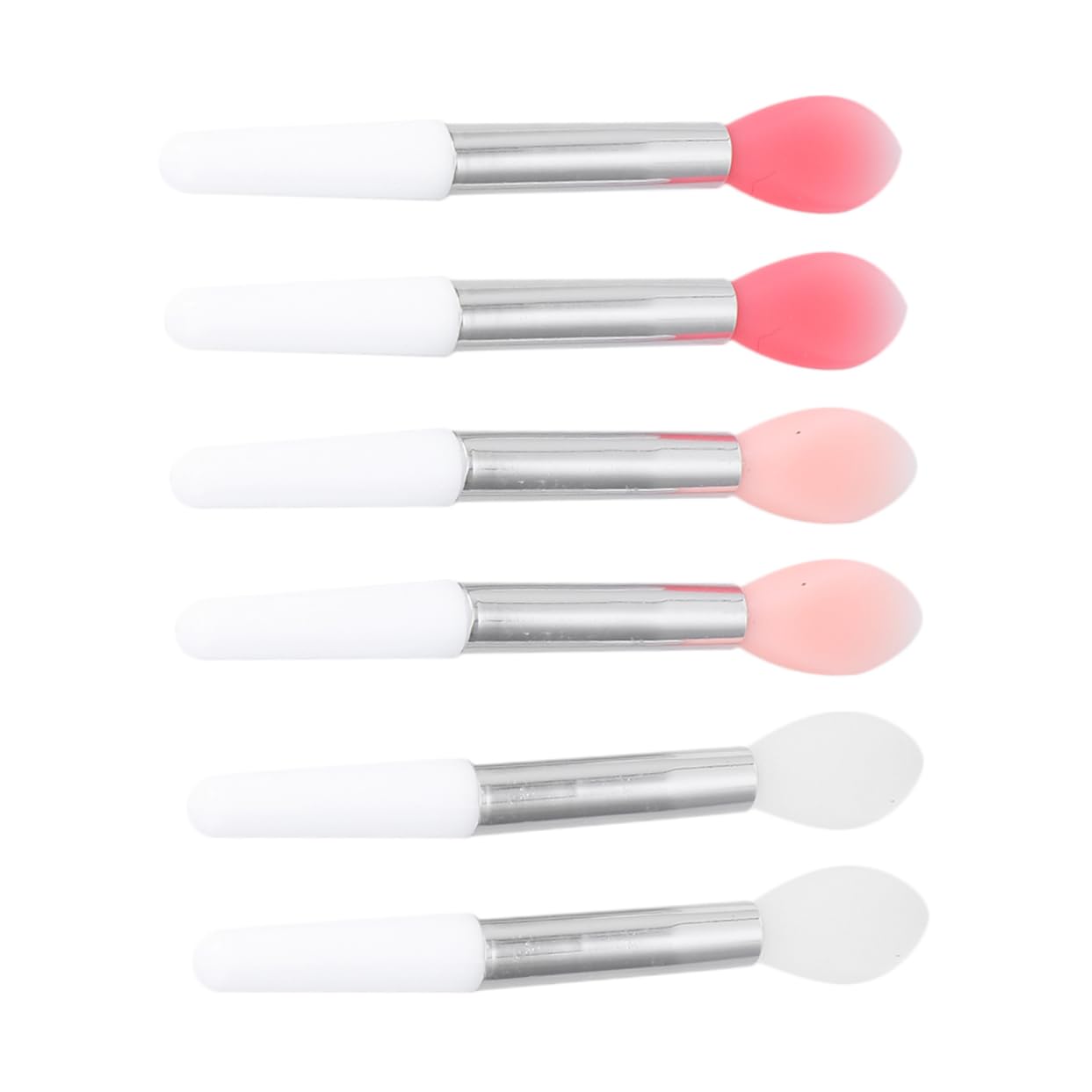 NOLITOY Silicone Lip Makeup Brush Set 6 Pieces Watermelon Pink Great for Lipstick Lip Gloss Makeup Tool