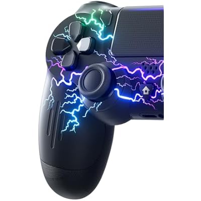 ECHTPower Wireless Controller for PS4, Bluetooth Controller Compatible with PS4/Slim/Pro/PC,Gamepad with Dual Vibration,RGB,1000mAh Battery,6-Axis,Touchpad,Headphone Jack,Screenshot 1st