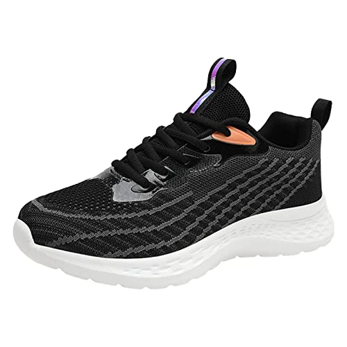 Genérico Bambas De Mujer para Mujer, a la, a Juego, con Malla, Transpirables, cómodas, Gruesa, Antideslizantes y con Cordones Casual Sneakers Mujer (Black, 39)
