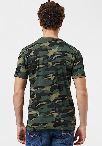 Image of Wear Your Opinion Men's Cotton Half Sleeve T-Shirt with Camouflage Army Style Print