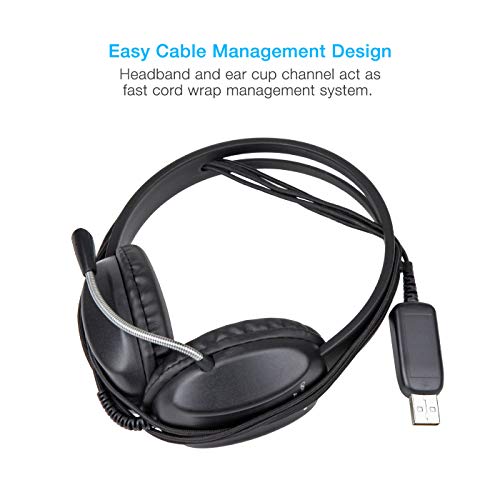 Image of Cyber Acoustics USB-A Stereo Headset (AC-4006-80) - Durable, Crisp, and Clear Communication in K-12 Classrooms or Home, Made with 60 Percent Recycled Plastic - 80 Pack