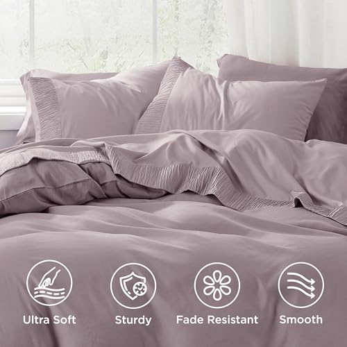 Image of Bedsure Twin Sheets Set - 3 Pieces Soft Twin Bed Sheets - Breathable & Cooling - Hotel Luxury - Easy Care Polyester Microfiber Bedding for Women, Men, Pink Mocha