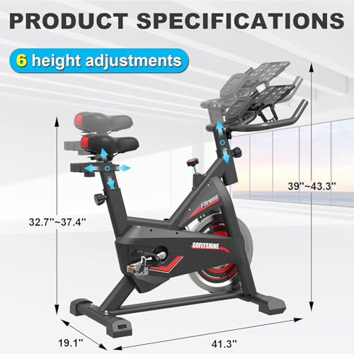 Image of Exercise Bikes Stationary,Exercise Bike for Home Indoor Cycling Bike for Home Cardio Gym,Workout Bike with Mount & LCD Monitor,Silent Belt Drive