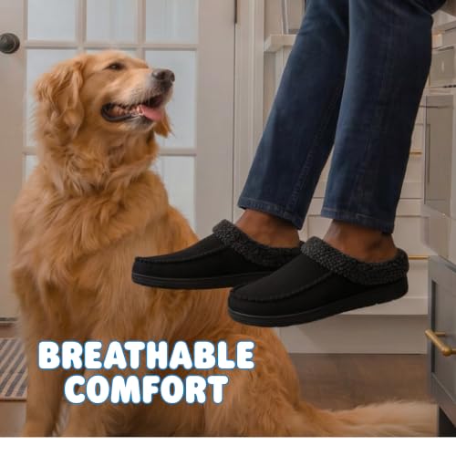 Image of Dearfoams Men's Brendan Indoor /Outdoor Breathable Memory Foam Clog House Shoe with Wide Widths Slipper