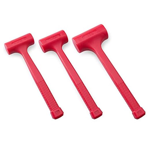 3-Piece Premium Dead Blow Hammer and Unicast Mallet Set - Include 16-oz (1 lb), 32-oz (2 lb) and 48-oz (3 lb) | Rebound Resistant, Non-Marring and Non-Sparking Design