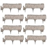 Suncast Interlocking Border Edging - Stone -Like Poly Construction for Garden,...