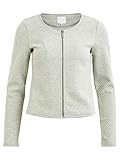 Vila Damen Vinaja New Short Jacket Blazer, Light Grey Melange, L EU