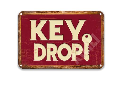 XILILI Key Drop Metal Signs Wall Decor Living Room Farmhouse