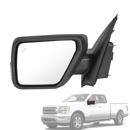 RUIANOMG Door Mirror Left Driver Side Replacement For F150 2021-2025, Replace ML3Z17683TA, 9-Pins Black by RUIANOMG - Used condition - US$56.53