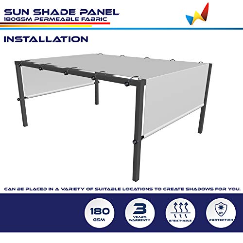 Windscreen4Less 9'X12' Outdoor Pergola Replacement Shade Cover Canopy For Patio Privacy Shade Screen Panel With Grommets On 2 Sides Includes Weighted Rods Breathable Uv Block Brown #TOP2