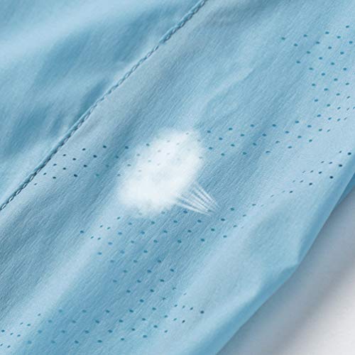 Casaco de chuva masculino impermeável com capuz BESPORTBLE, leve, embalável, com proteção solar (azu