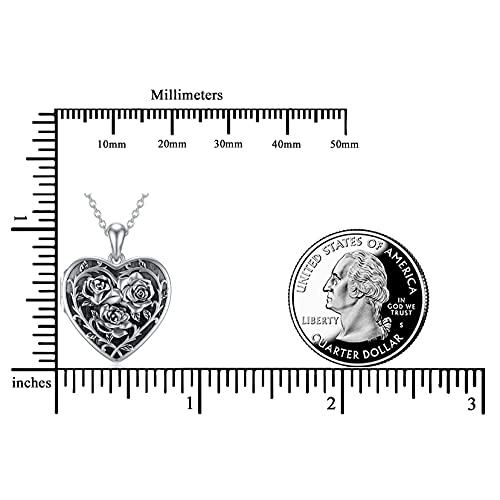 925 Sterling Sliver Rose Heart Locket Hold Photo Picture In Your Heart Gift For Family #TOP5