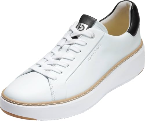 Cole Haan Women's Grandpro Topspin Sneakers, Ivory/Black Leather, 5-C US