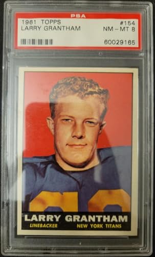 Larry Grantham 1961 TOPPS BASE SET #154 NEW YORK TITANS - PSA 8 NM-MT - Football Cards