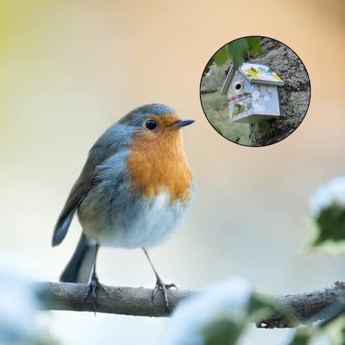 PLCatis Spechtschutz für Nistkasten 4 Stück Meisenkasten Vogelhaus Schutzplatte 32mm + 28mm Vogelnistkasten Edelstahl Zubehör für Nistkasten mit 16 Stück Schrauben