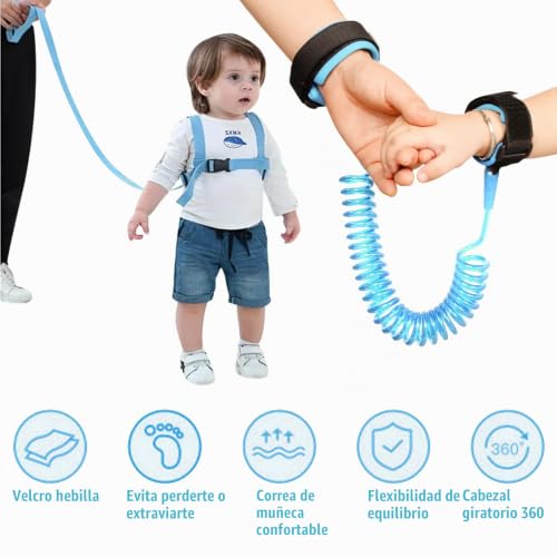 Miniatura 5 de Dkddsss Correa Para Niños Seguridad, Muñequera Anti Pérdida, Correa Para Niños Seguridad, Ajustable Arnés De Bebe, Arnes Correa Para Niños Seguridad, Arnés De Seguridad Para Caminar Niños