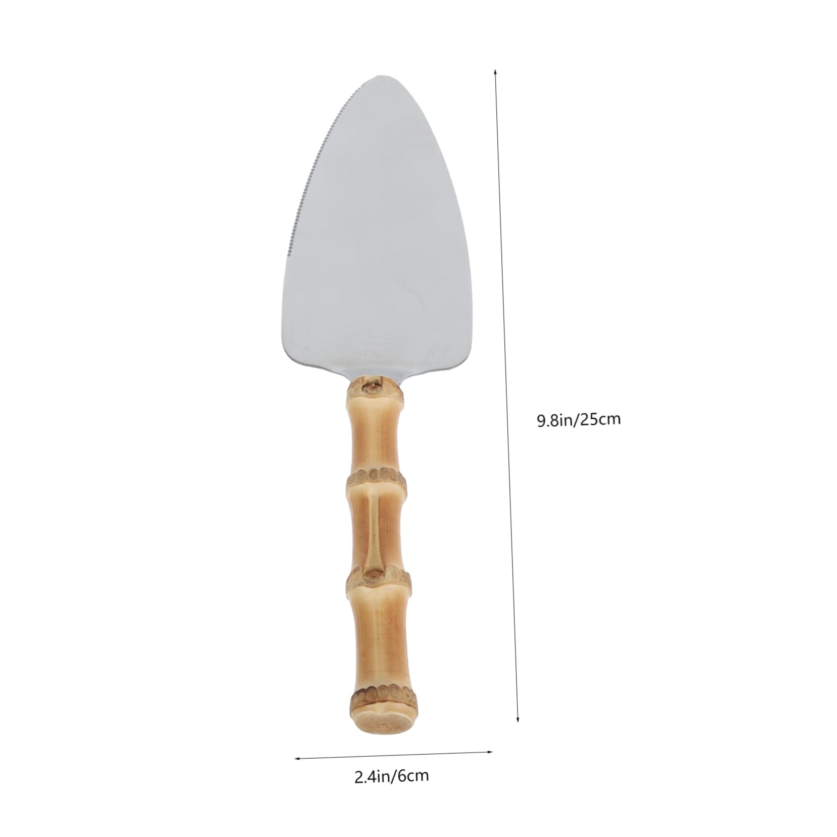BEBEMOKO Multi-purpose Cake Cutting Spatula Steak Turner Cake Server Cutting Shovel for Baking Cooking Pizza with Bamboo Handle