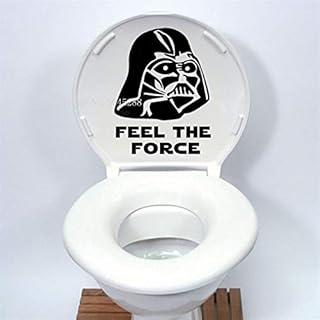 YANSHAN The Mysterious Power Toilet Seat Decal And Graphics Darth Vader Bathroom Toilet Restroom Sticker Classic Decoration GA046 (Color : LL008, Size : Black)