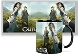 Outlander Sam Heughan Caitriona Balfe G Tasse Innen & Henkel Schwarz Keramikbecher Black Inner and Handle Mug