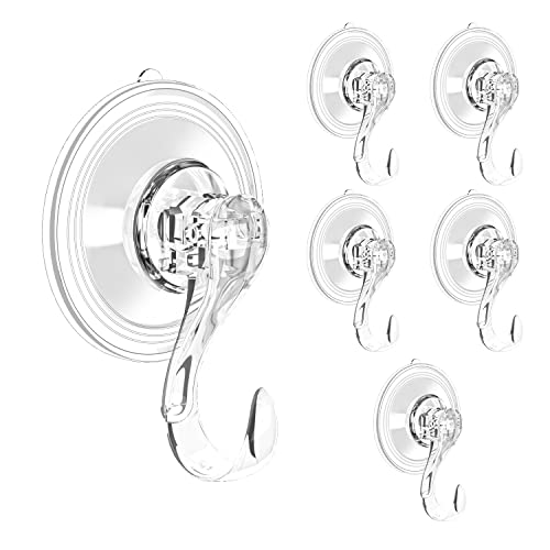 DGYB Ganchos de ventosa transparentes resistentes para ventana de vidrio para baño, ducha, toalla, soporte de corona de lufa, 6 libras, paquete de 6 Cover