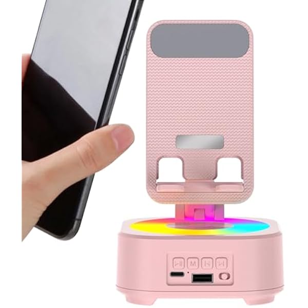 Głośnik na telefon komórkowy, regulowany gadżet audio, 5-calowy telefon bezprzewodowy ze stabilną podstawą, uchwyt z płynnym obrotem, funkcja akcesoriów multimedialnych, materiały eksploatacyjne