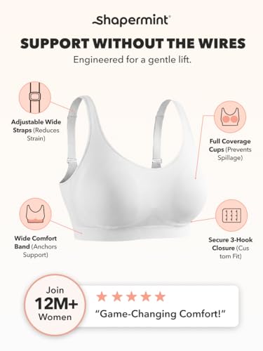 Image of SHAPERMINT Wireless Bras for Women No Underwire - Small to Plus Size Bralettes with Support and Natural Lift